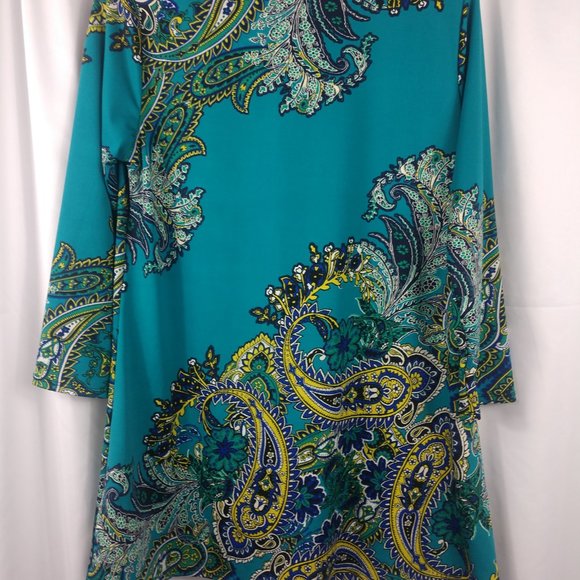 Melissa Paige turquoise multi color paisley tunic - Picture 8 of 8